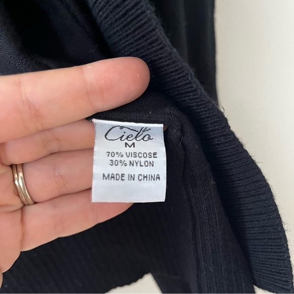 Cielo Open Front Black Cardigan Medium - Picture 4 of 6